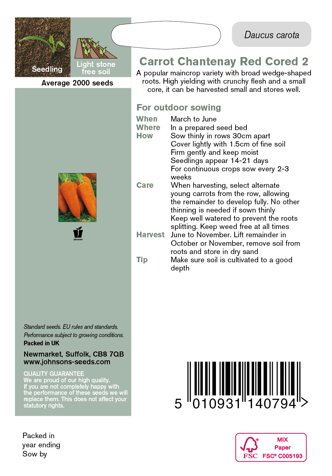 CARROT Chantenay Red Cored 2