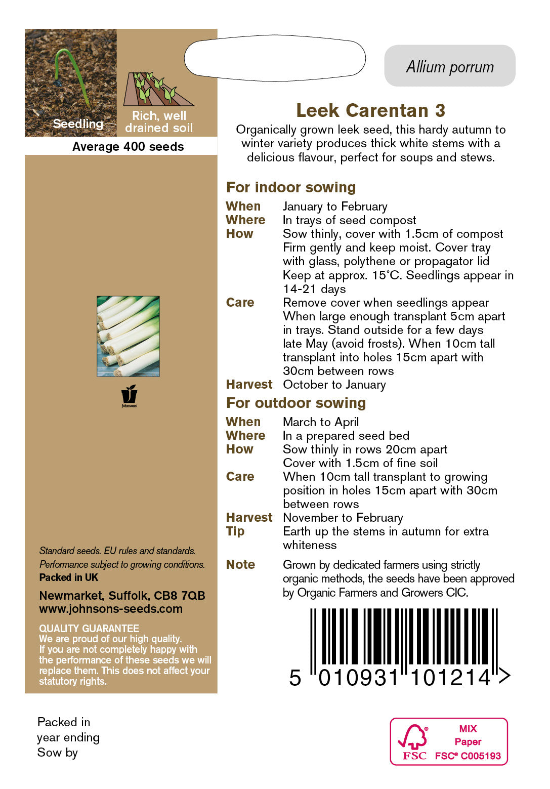 Organic LEEK Carentan 3