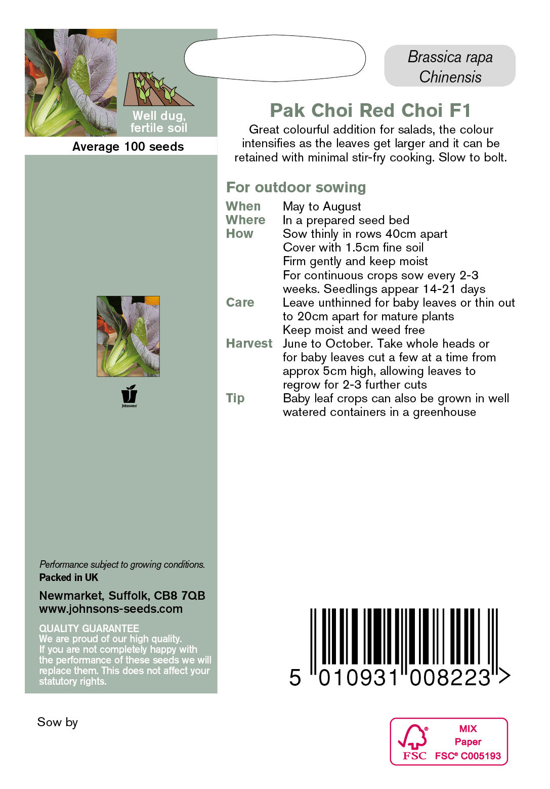 PAK CHOI Red Choi F1