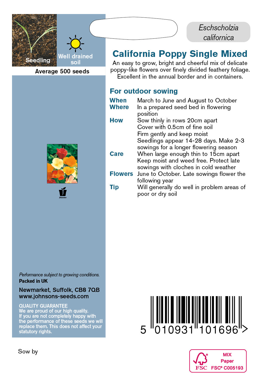 CALIFORNIA POPPY Single Mixed