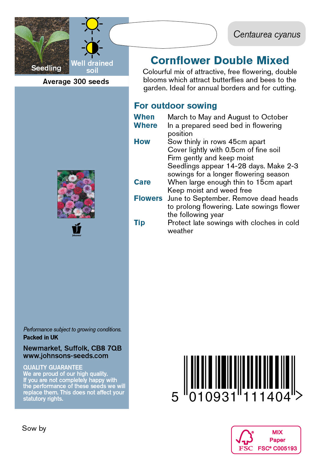 CORNFLOWER Double Mixed