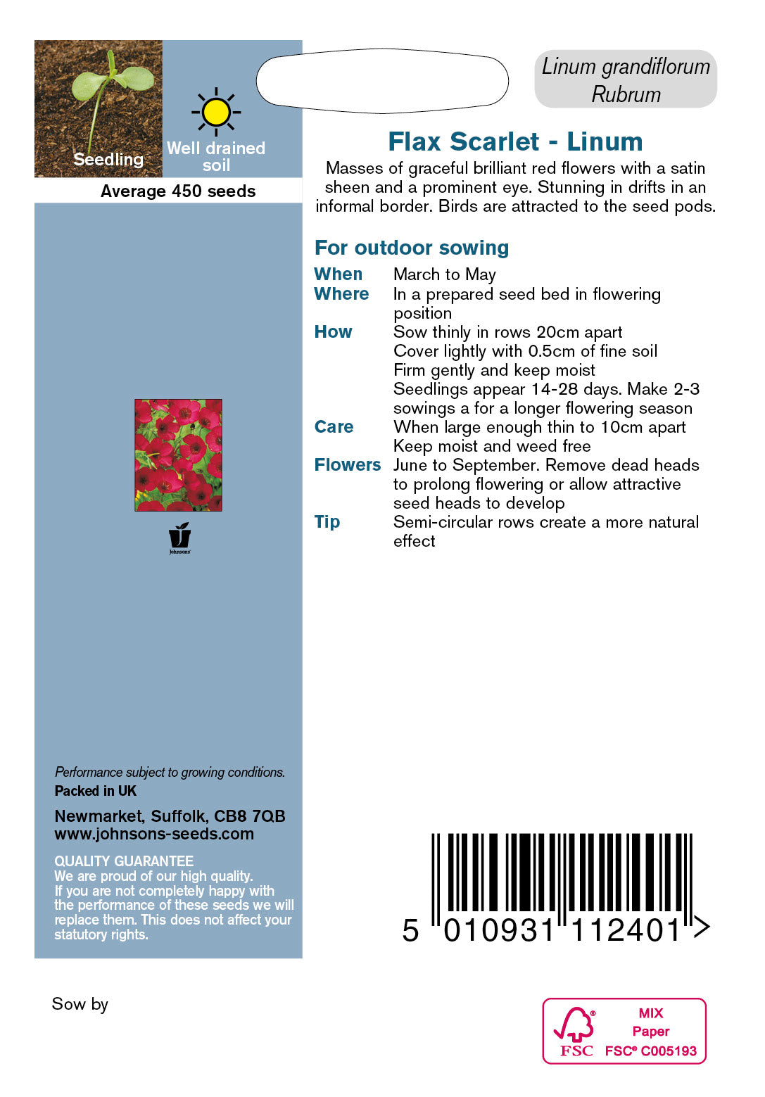 FLAX Scarlet Linum