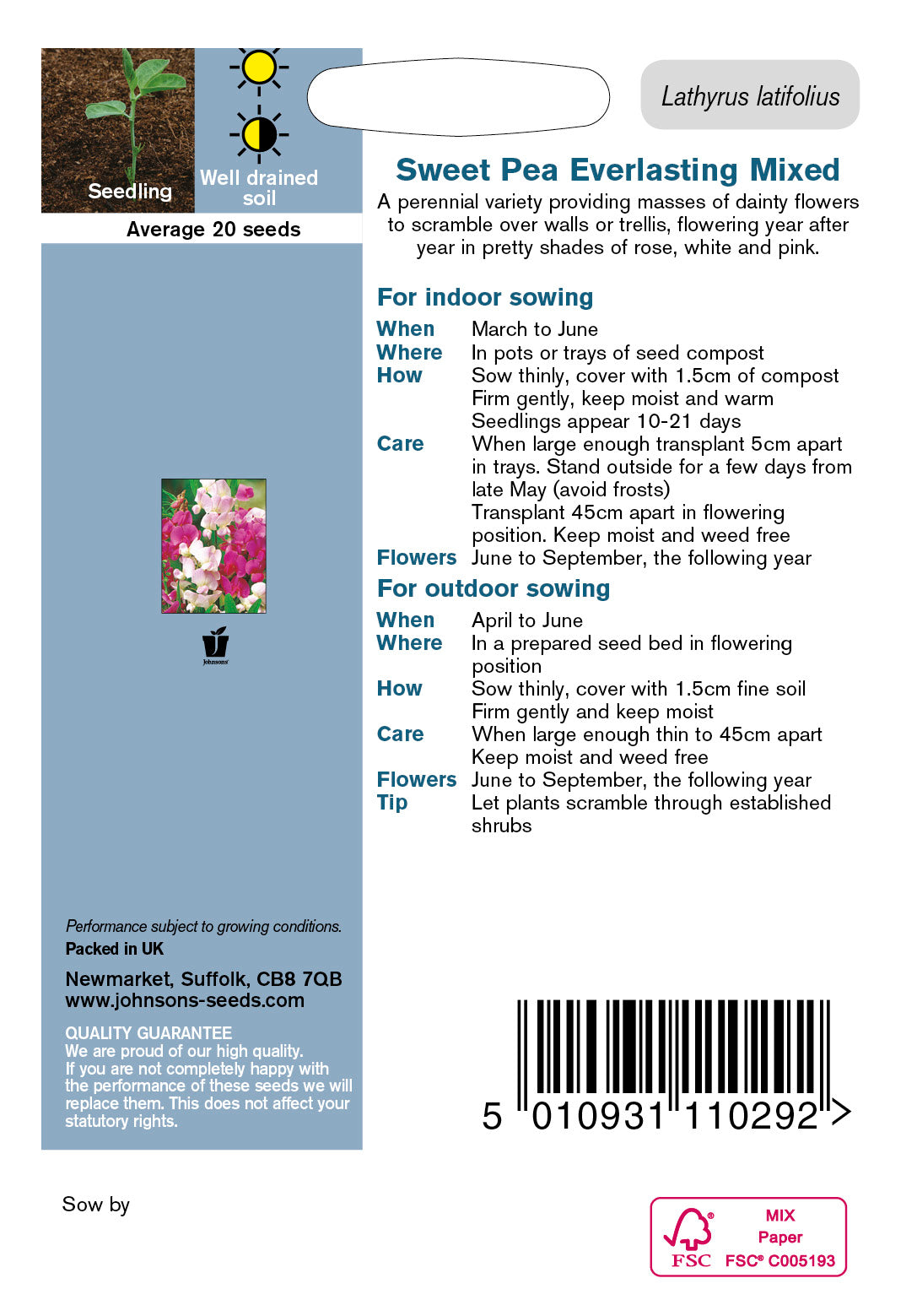 SWEET PEA Everlasting Mixed