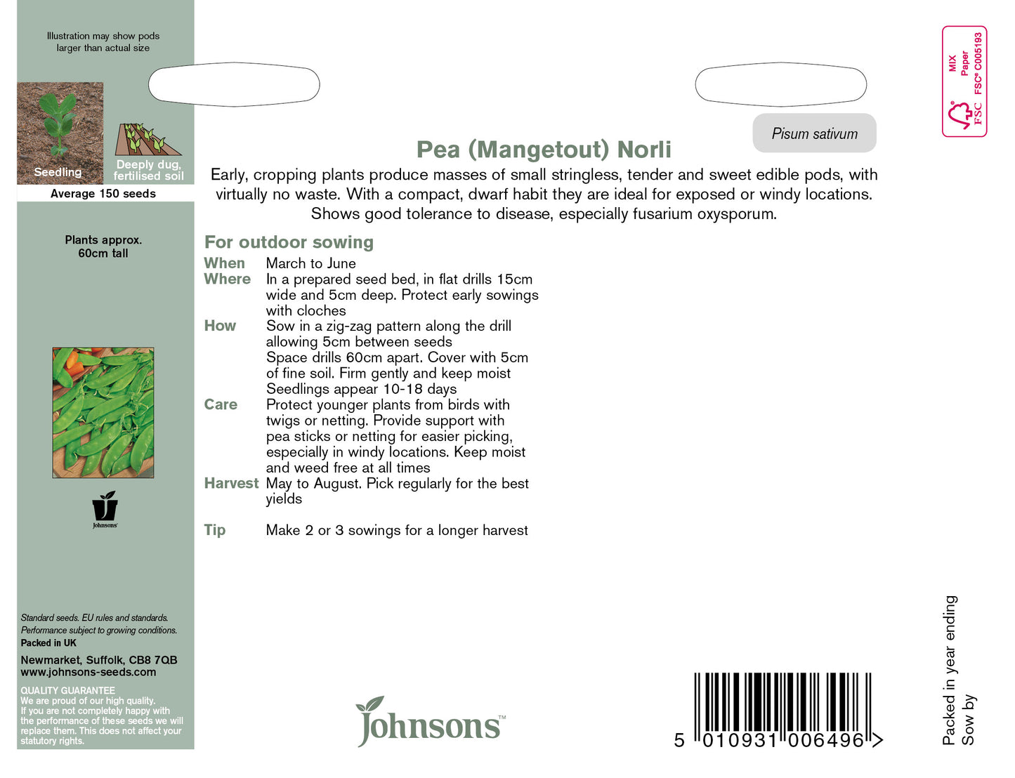 PEA (Mangetout) Norli