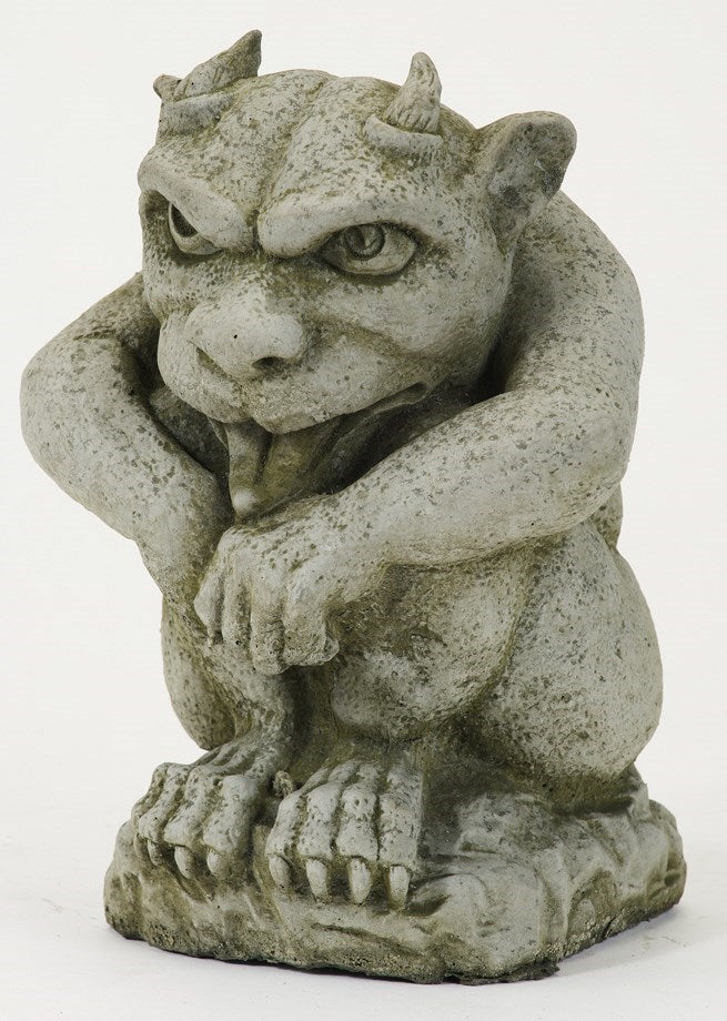 Med Horned Gargoyle - Stone