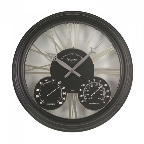 Exeter Wall Clock Black 15in