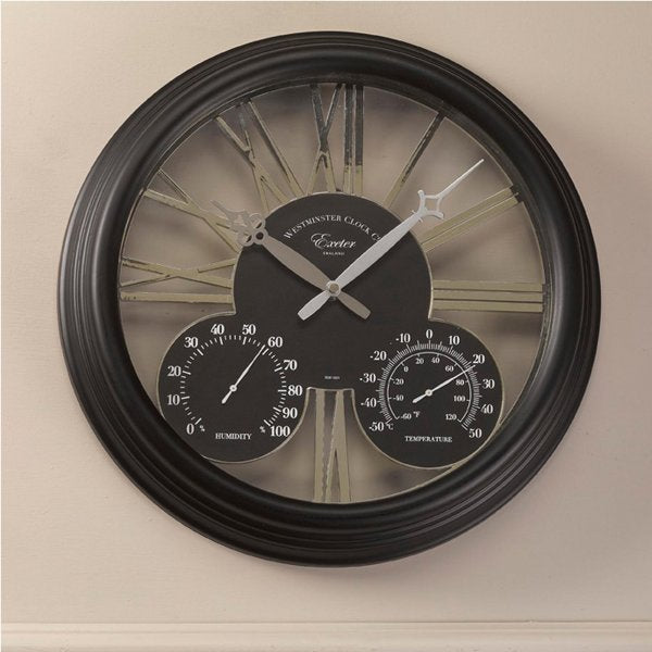 Exeter Wall Clock Black 15in