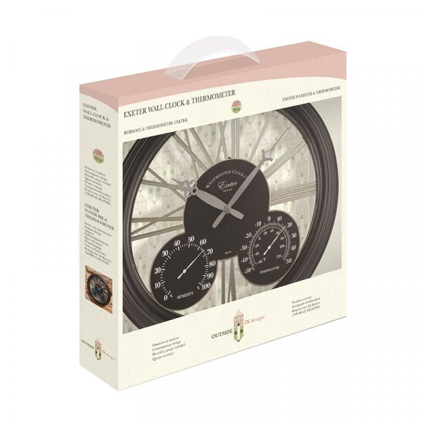 Exeter Wall Clock Black 15in