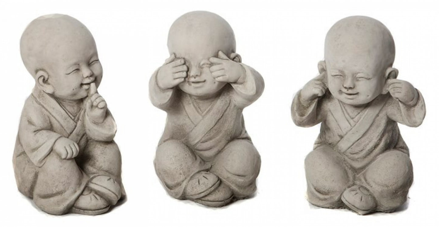 Large Set of 3 Monks - Stone