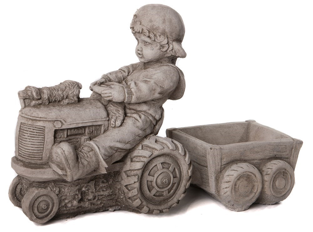 Boy And Tractor - Stone