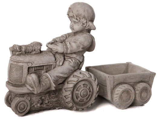 Boy And Tractor - Stone