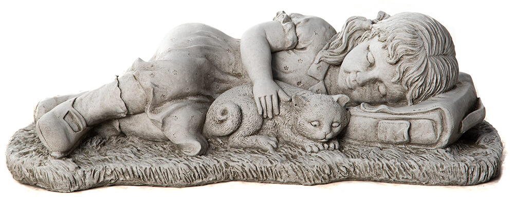 Lying Girl and Cat - Stone