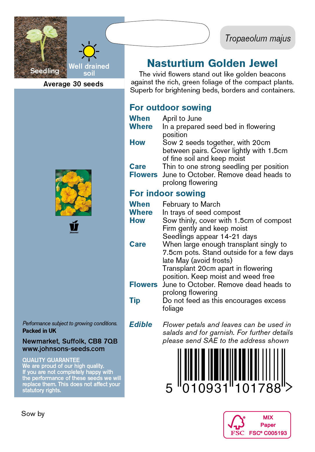 NASTURTIUM Golden Jewel