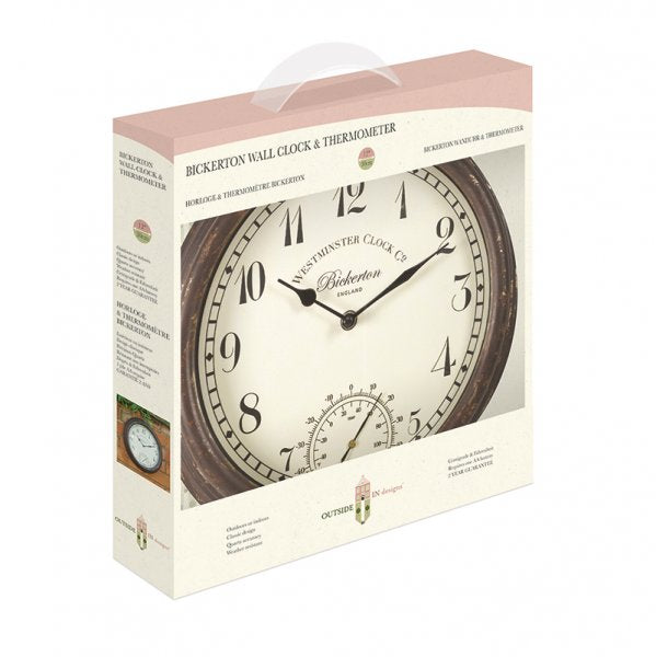 Bickerton Wall Clock & Thermometer 12in