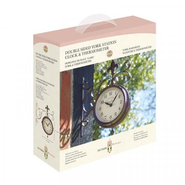 York Station Wall Clock & Thermometer