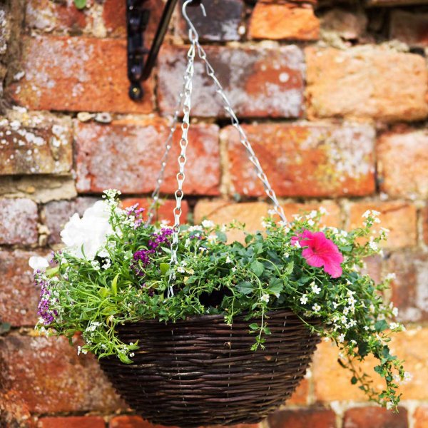 12In Rattan Hanging Basket