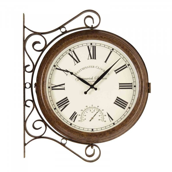 Double Greenwich Clock & Thermometer