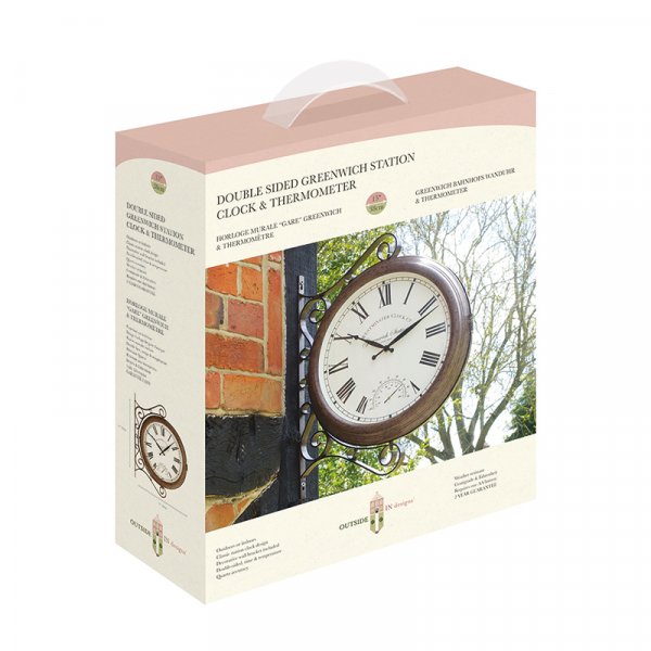 Double Greenwich Clock & Thermometer