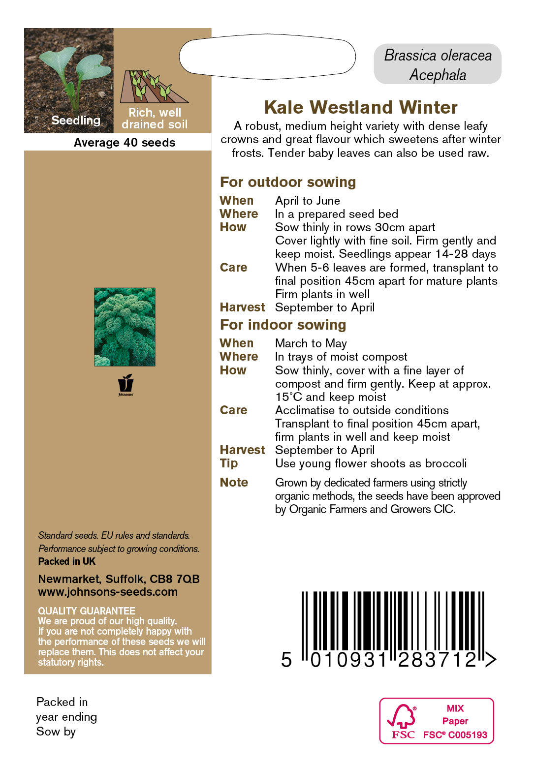 Organic KALE Westland Winter