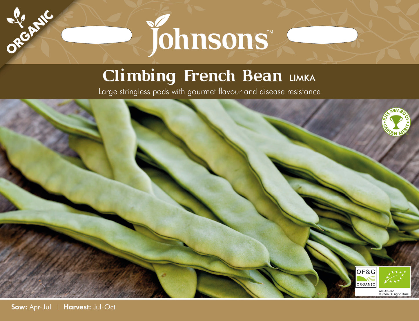 Organic CLIMBING FRENCH BEAN Limka