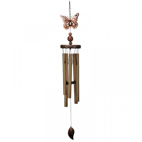 Bronze Butterfly Windchime 80Cm