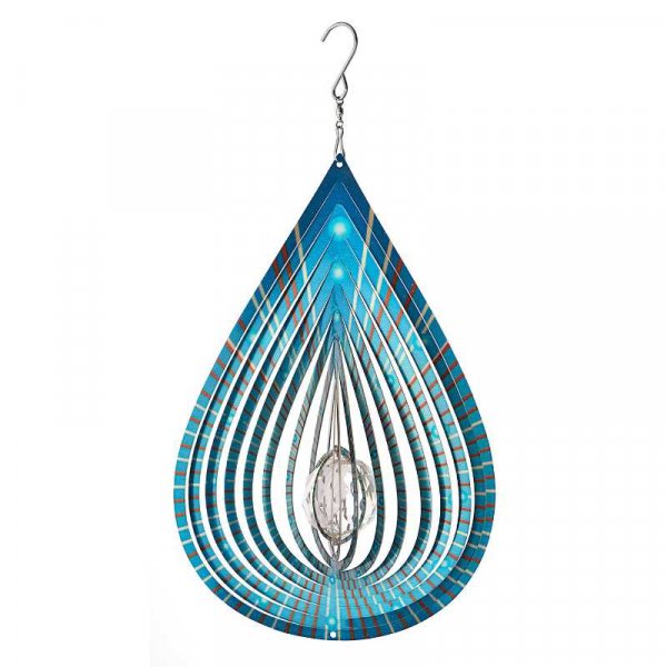 Crystal Teardrop Spinner Azure 37Cm