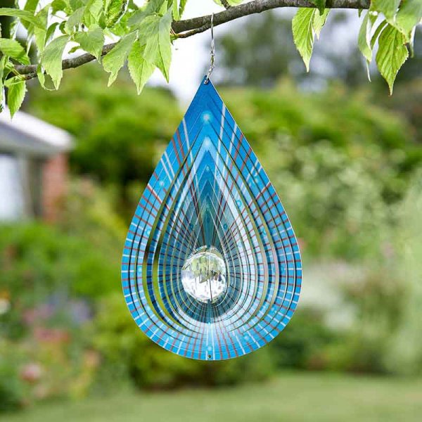 Crystal Teardrop Spinner Azure 37Cm