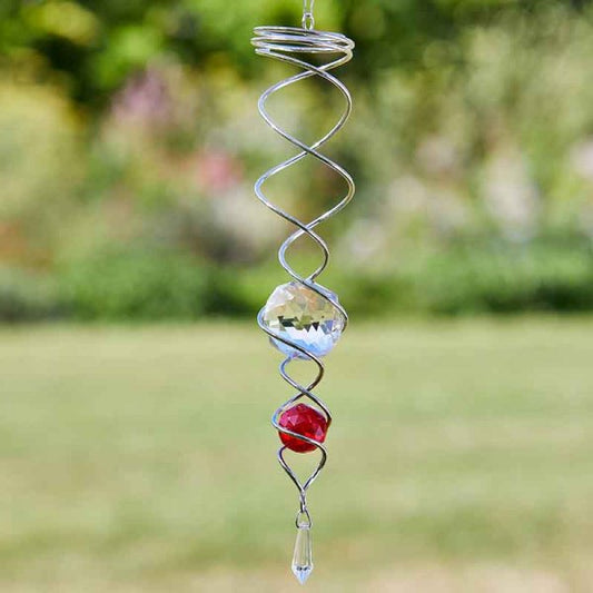 Red Spinning Double Helix 41Cm