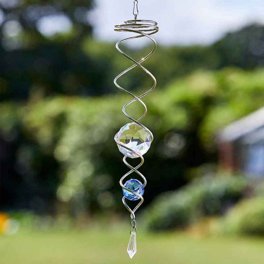 Blue Spinning Double Helix 41Cm