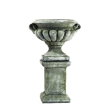 Large Urn & Plinth - Stone