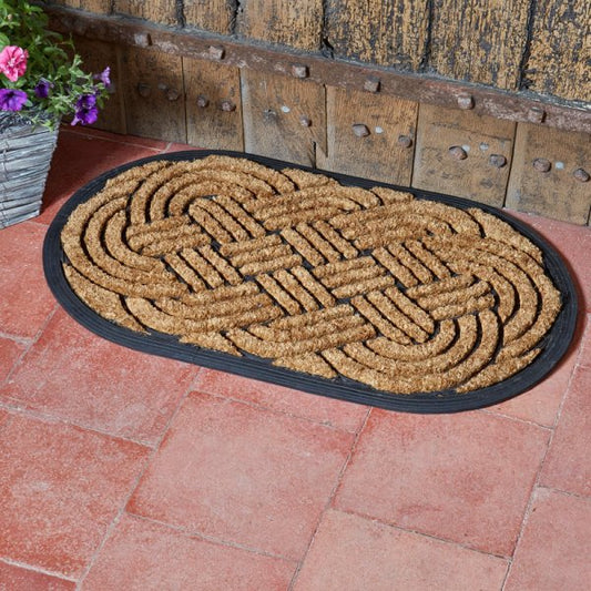 Heavy Duty Celtic Knot Oval Mat 75X45Cm