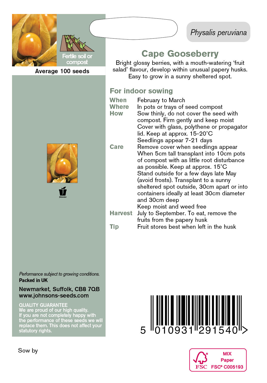 CAPE GOOSEBERRY Physalis peruviana