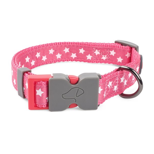 Starry Pink Walkabout Dog Collar S