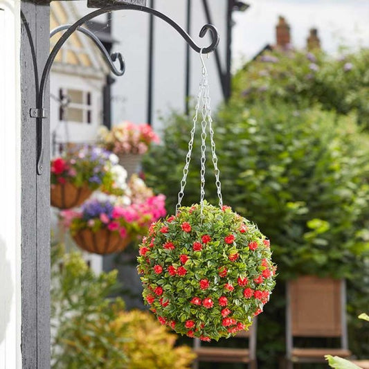 Topiary Red Rose Ball 30Cm