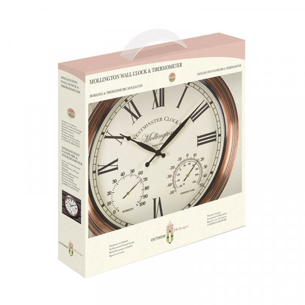 Mollington Wall Clock & Thermometer 15in