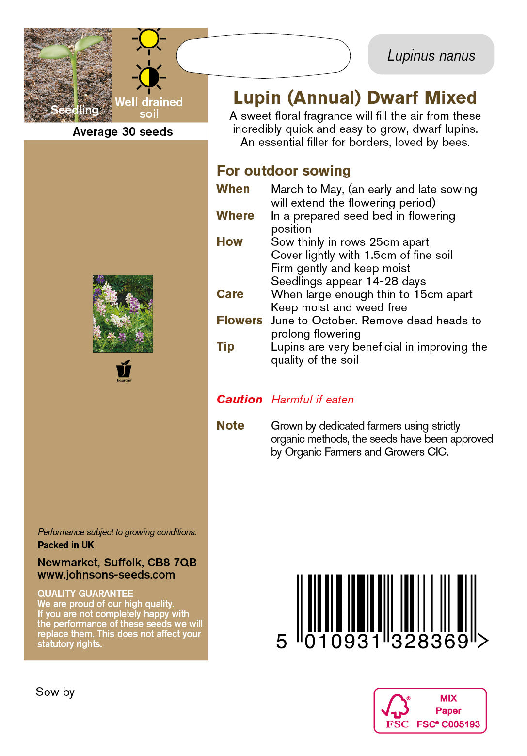 Organic LUPIN Annual Dwarf Mixed