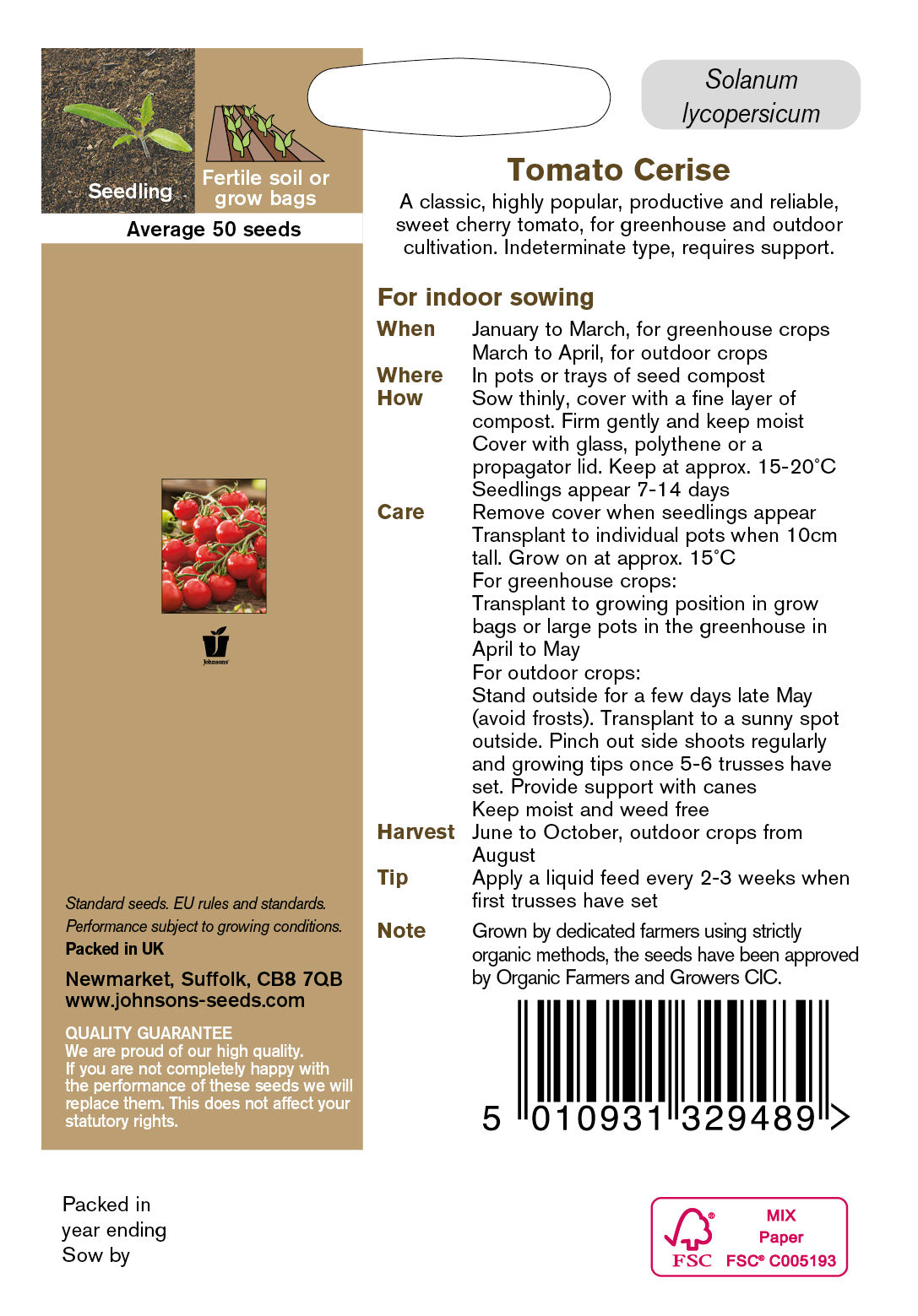 Organic TOMATO Cerise