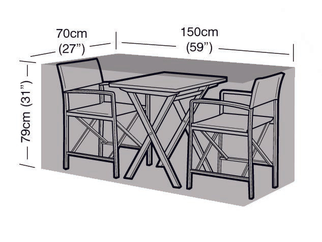 2 Seater Large Bistro Cover Black