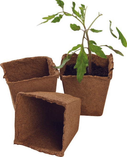 12 8cm Square Fibre Pots