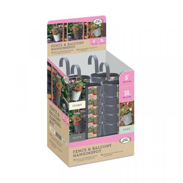 6In Fence & Balcony Hanging Pot Slate