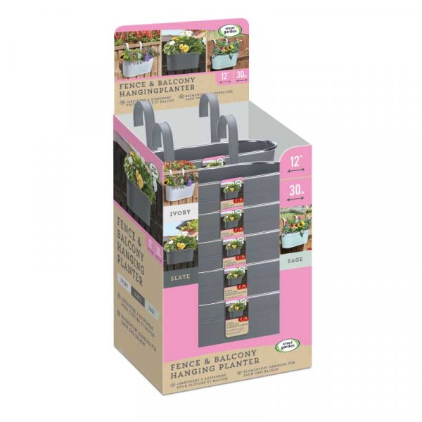 12In Fence & Balcony Hanging Pot Slate