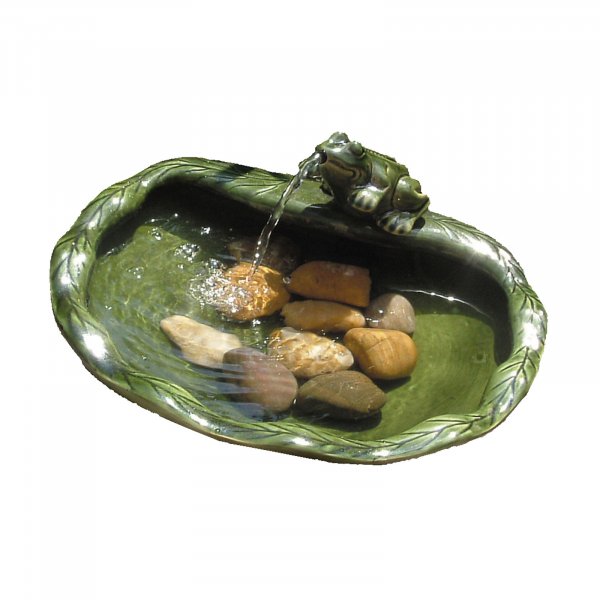 Solar Fountain Ceramic Frog