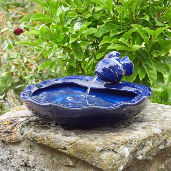 Solar Water Feature Ceramic Fish