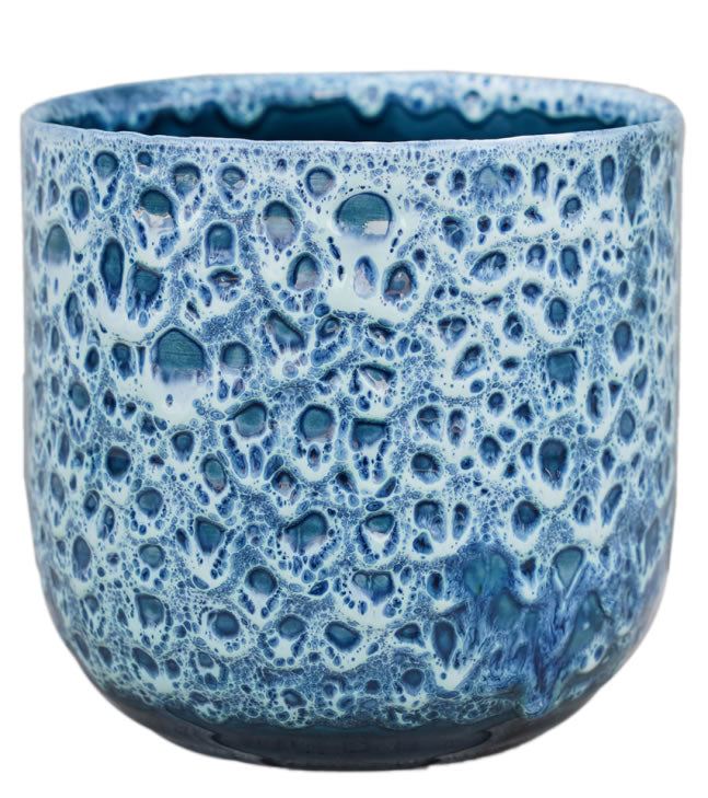 Sapphire Reactive Glaze Planter D16cm