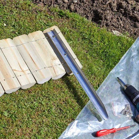 Galvanised Log Roll Stakes 3Pk