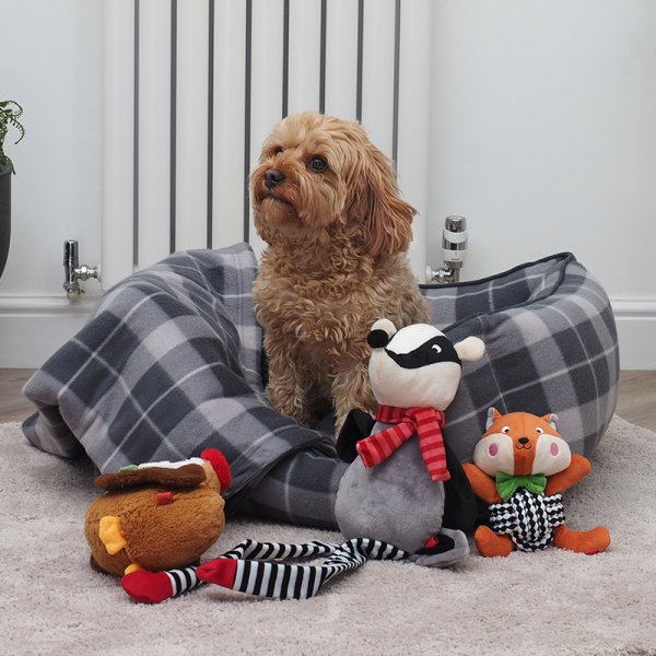 Gray Te Recycled Fleece Square Bed L