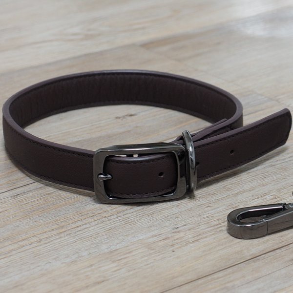 Jet Luxe Leather Collar L