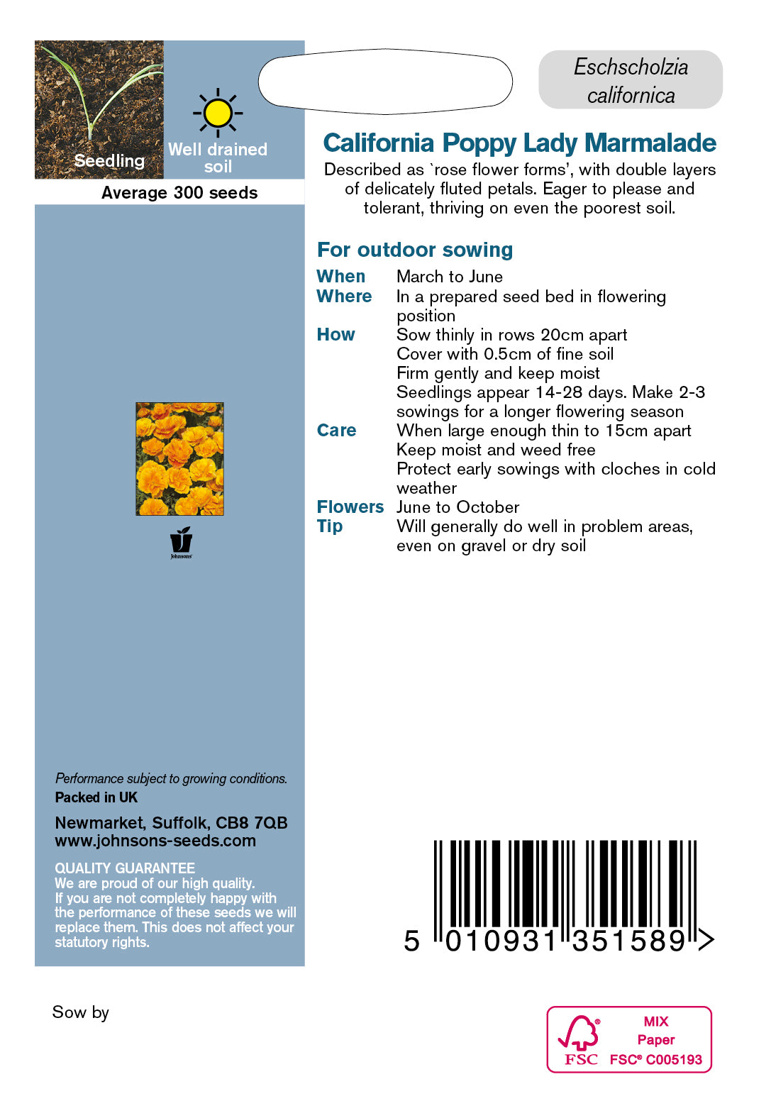 CALIFORNIA Poppy Lady Marmalade
