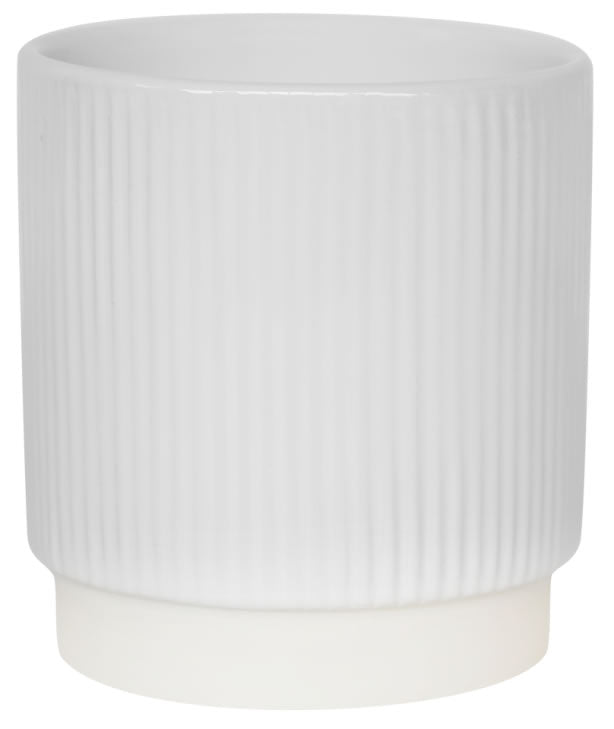 Athens Ribbed Planter White 13.5x13cm