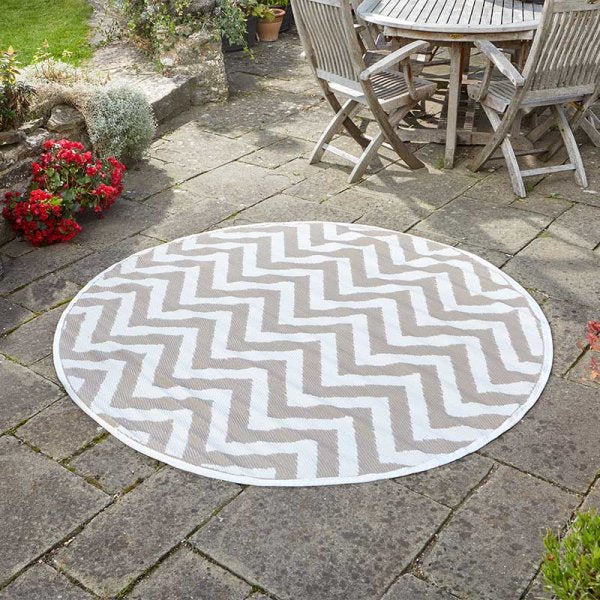 Alfresco Round Zig Zag Mocha 180cm